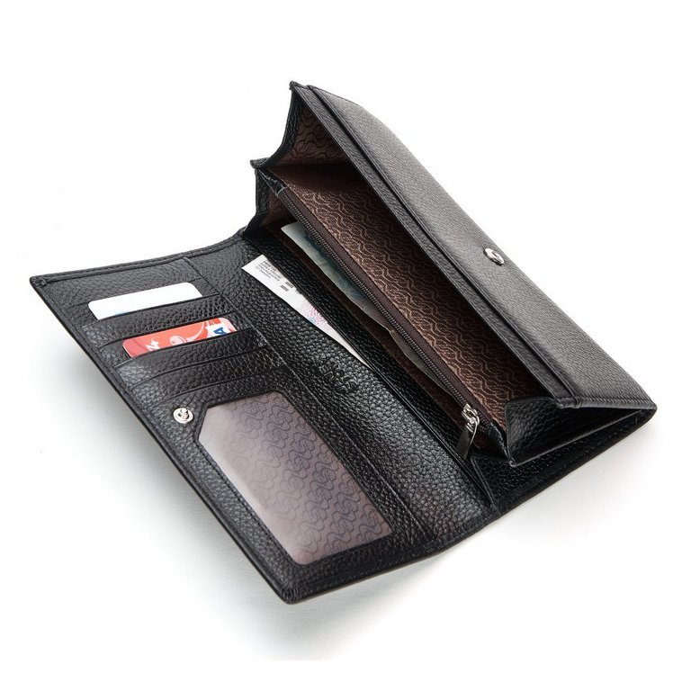 Портмоне Jane's Story женское 19см, нат.кожа, черное