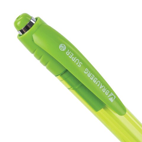 Ручка шариковая авт. BRAUBERG "Super" с резин. упором 0,7мм синяя (ст. 107мм, линия 0,35мм)