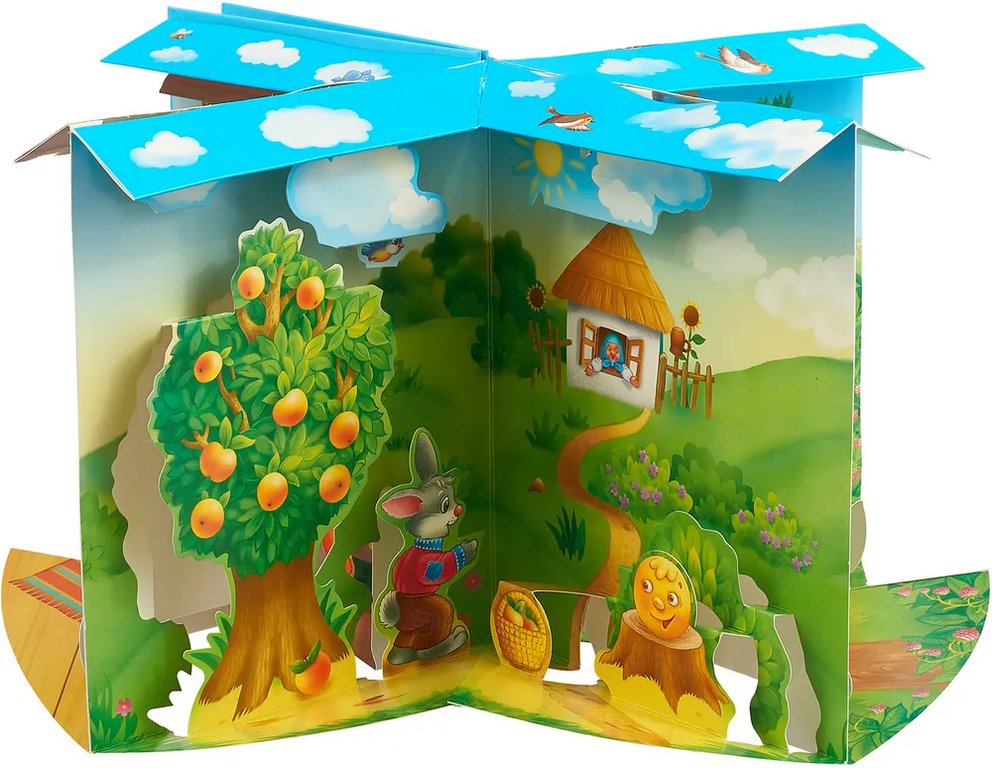 Книга детская Книжка-каруселька трёхмерная "Колобок" + книжка-малышка (внутри) УЧИТЕЛЬ-КАНЦ