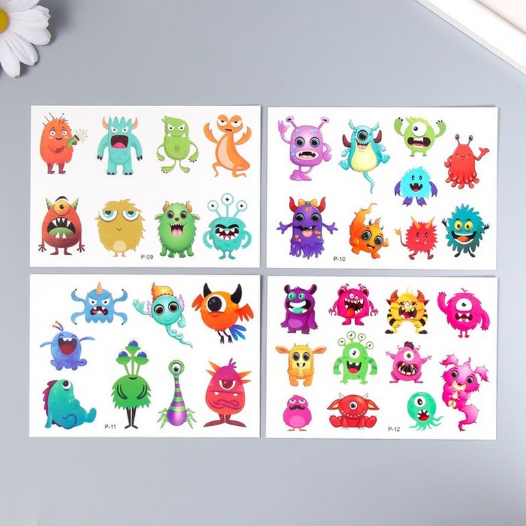 Наклейка-тату "Праздник монстров" 11,5х8 см