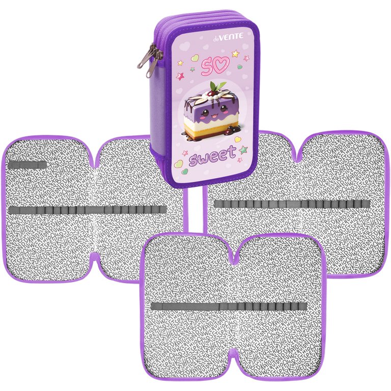 Пенал 3 отд. для девочки deVENTE "So Sweet" 205*120 (картон покрыт. из фольги с конгр. тисн.)