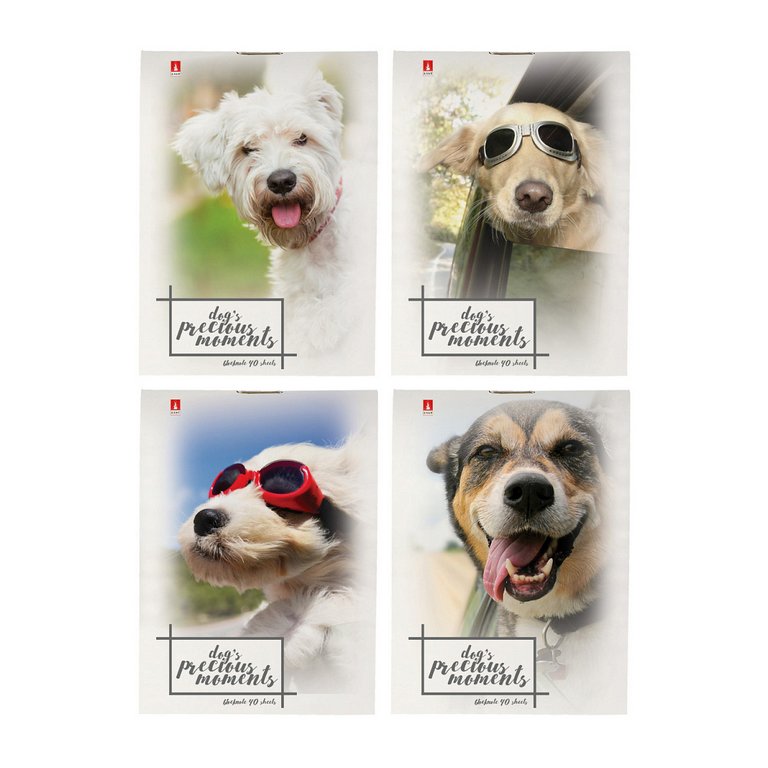 Блокнот А7  40л.,  68*101 мм, на скрепке Альт "ЩЕНОЧКИ" мягкая обл, 4 вида