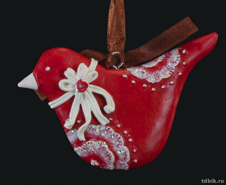 Украшение елочное из полирезины "Птичка" 8,5см