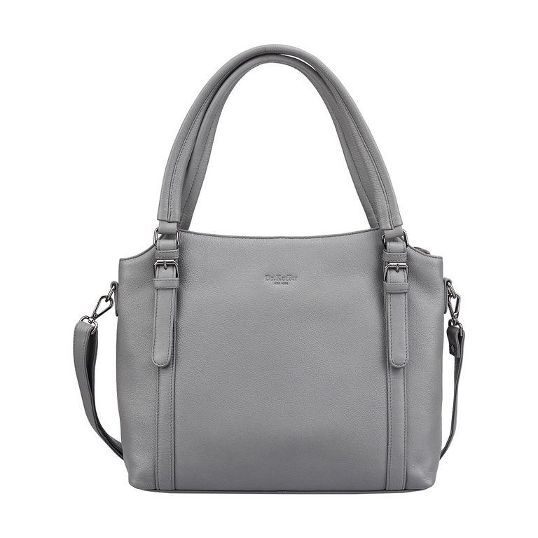 Сумка женская Dr.Koffer 33х27х13см см, нат.кожа серая