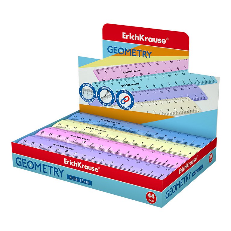 Линейка 15 см. пласт. ErichKrause Pastel