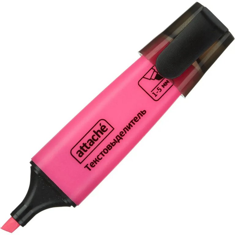 Текст-маркер Attache Colored розовый, 1-5мм