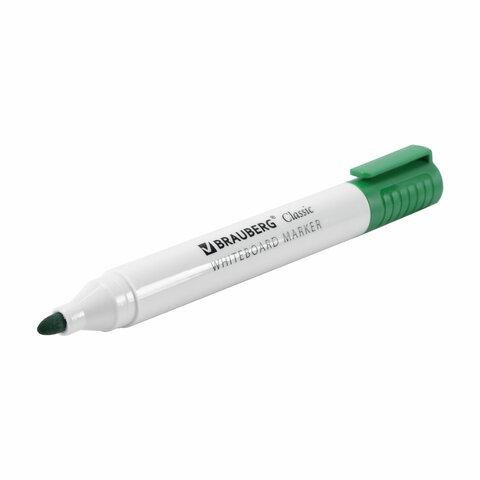 Маркер для доски Brauberg "CLASSIC" 3мм зелёный круглый