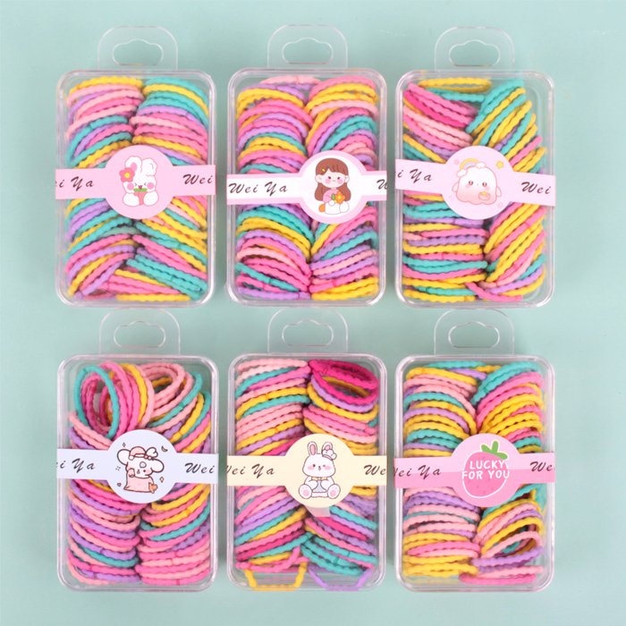 Резинки для волос в наборе ассорти (яркие цвета)