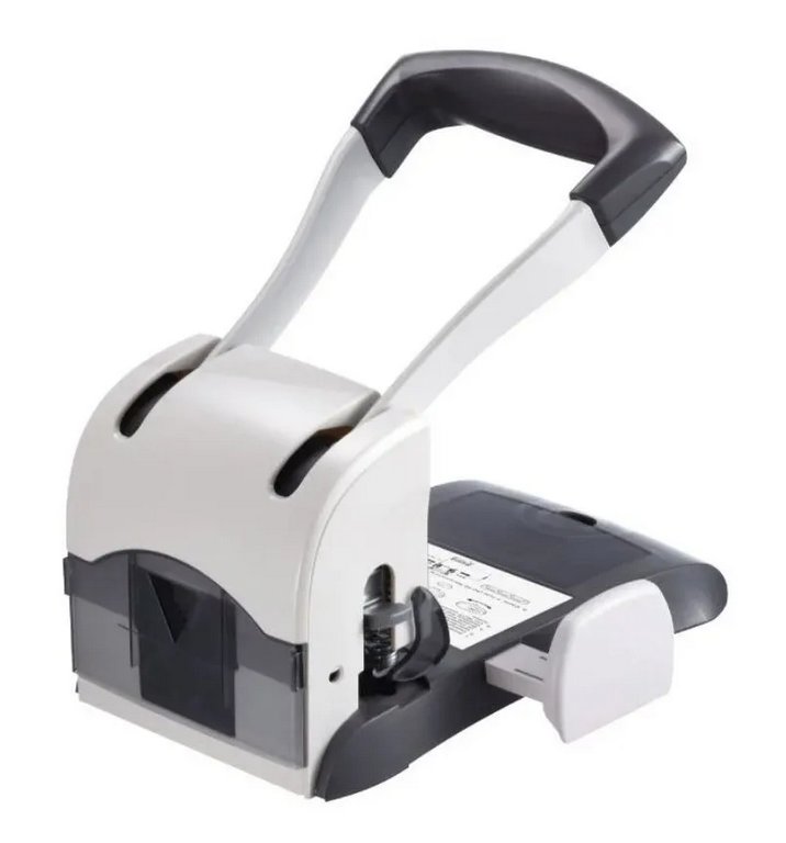 Дырокол мощный до 100л металл/пластик  Kw-Trio Lever-Tech HD 9546, серый с линейкой