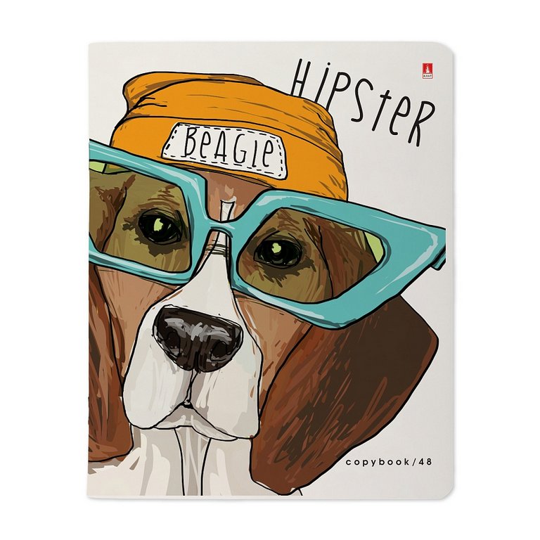 Тетрадь 48 лист кл. А5 на скрепке "ПСЫ НА СТИЛЕ" 5 видов