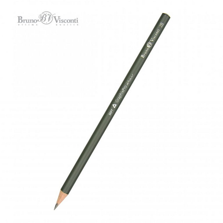 Карандаш ч/г  2В трехгранный Bruno Visconti "GraphixPro"