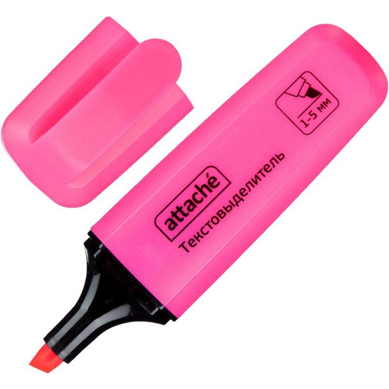 Текст-маркер Attache розовый, 1-5мм