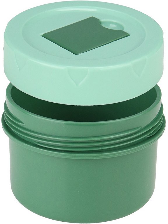 Ланч-бокс 1250 мл (с приборами, три отделения, отдел. для соуса) в термосумке, зеленый "Пастель"