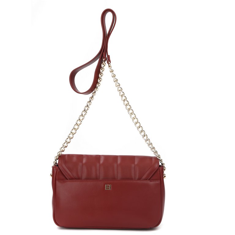 Сумка женская FABRETTI 25х15х8 см, нат. кожа, бордовый