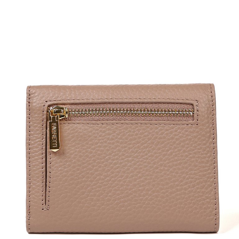 Портмоне FABRETTI женское, нат. кожа, 11*8,5*2 см, бежевый