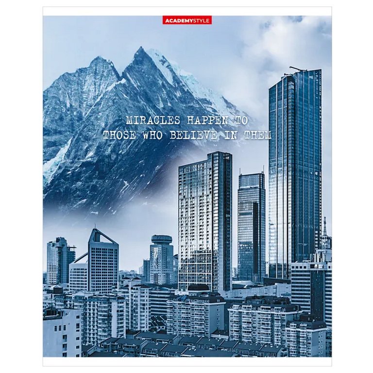 Тетрадь 96 лист кл. А5 на скрепке "Город, горы"