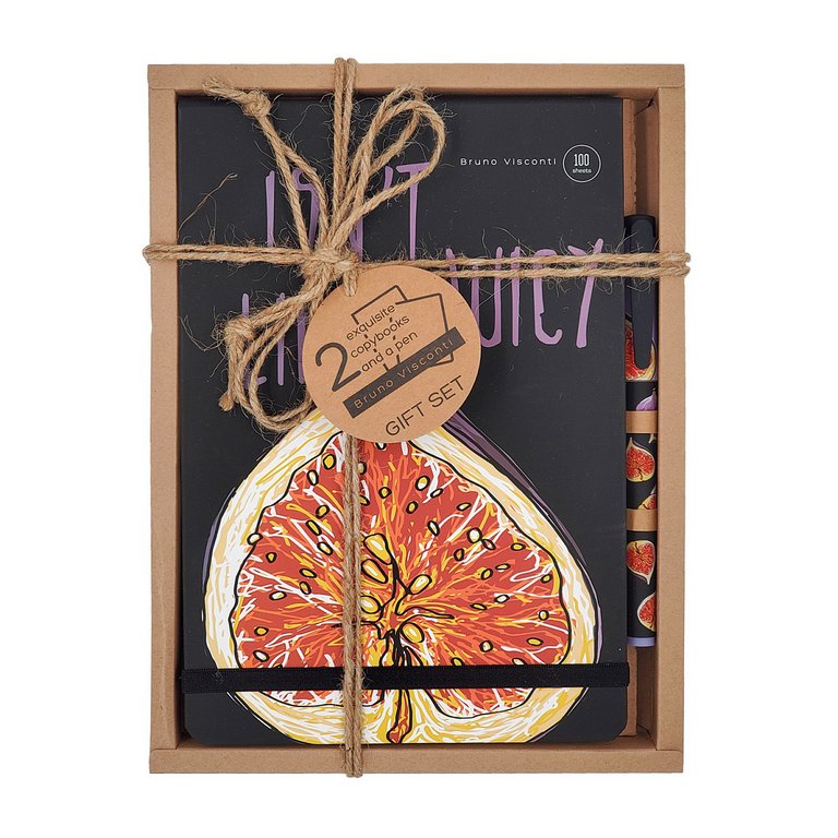 Набор подарочный BrunoVisconti "MEGAPOLIS JOURNAL. JUICY LIFE. Инжир" (Записная книжка + ручка)