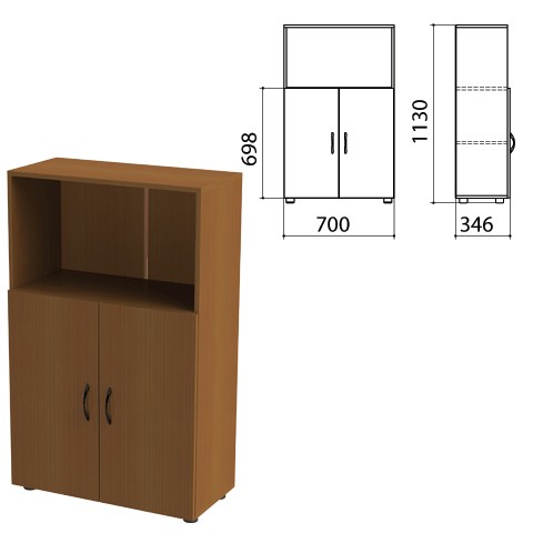 Шкаф для бумаг "Канц" полузакрытый, 2 двери (700*330*1130мм) цвет орех