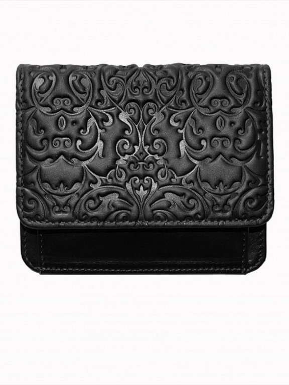 Портмоне D.Morelli женское "Энжи" мини, нат.кожа, черное