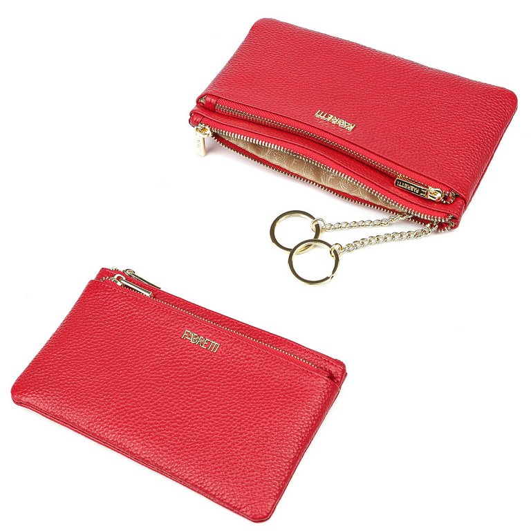 Портмоне FABRETTI женское, нат. кожа, 19*12*2,5 см, красный