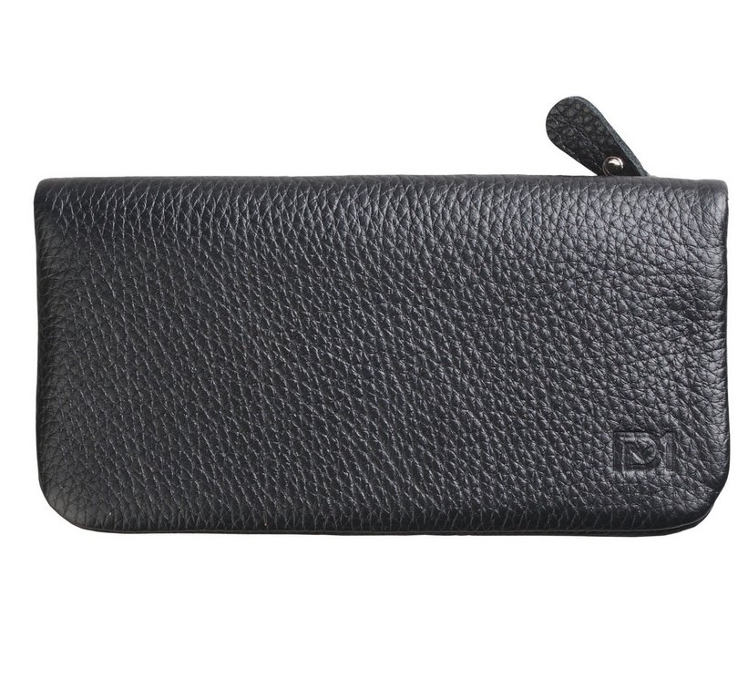 Портмоне D.Morelli женское "Бриенна" большое, нат. кожа,  цвет черный