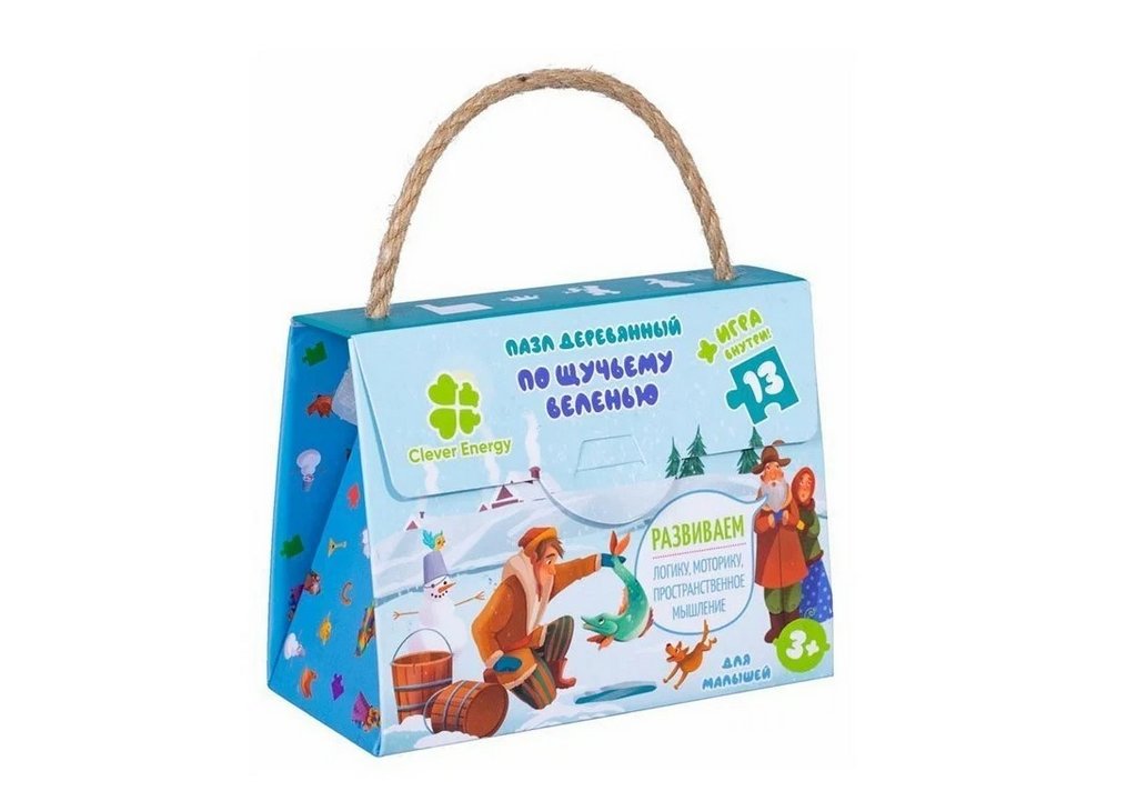 Пазлы деревянные фигурные  13 дет. "По щучьему велению" CLEVER ENERGY