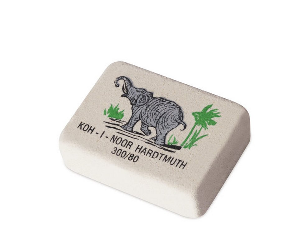 Ластик KOH-I-NOOR "Elephant" 26х20х8 мм для графита, белый