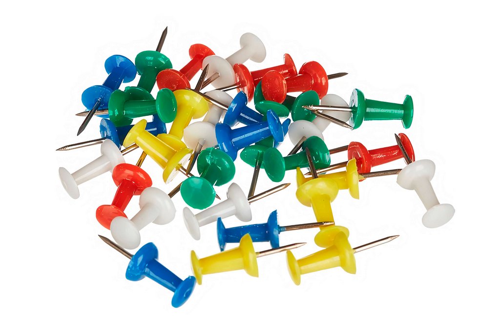 Кнопки-гвоздики канцелярские 100 шт/уп цветные deVENTE