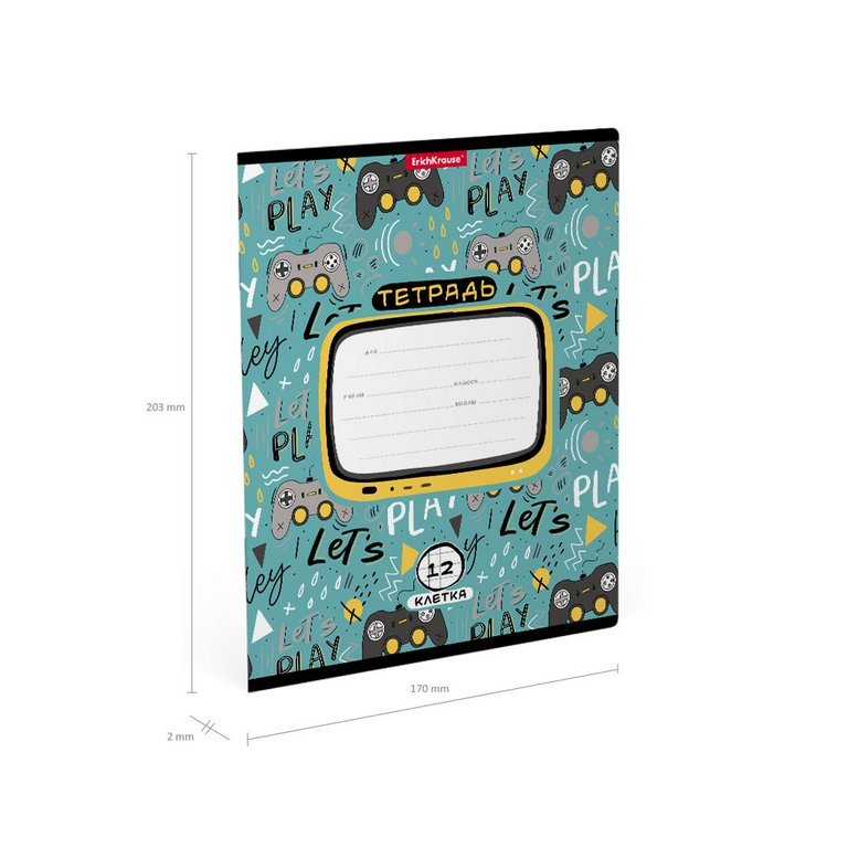Тетрадь 12 лист кл. А5 "Gamepad" ассорти
