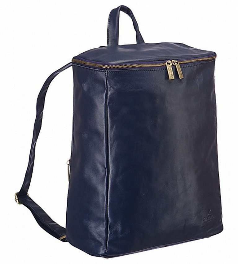 Рюкзак женский Dr.Koffer 32X38X15 см, нат.кожа,  синий