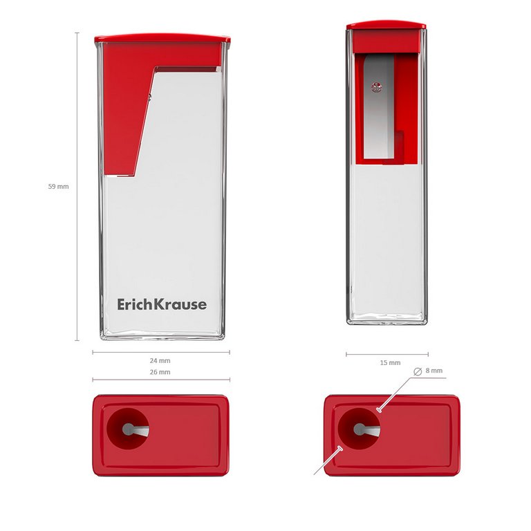 Точилка с контейнером ErichKrause "City Classic" ассорти
