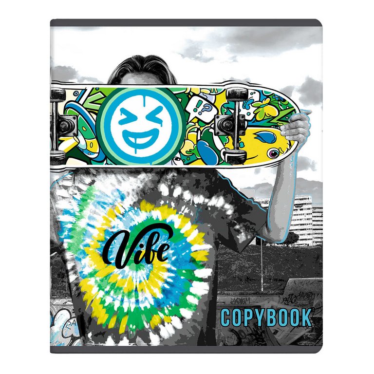 Тетрадь 48 лист кл. А5+ на скрепке "ЯРКИЙ СКЕЙТБОРД" ассорти