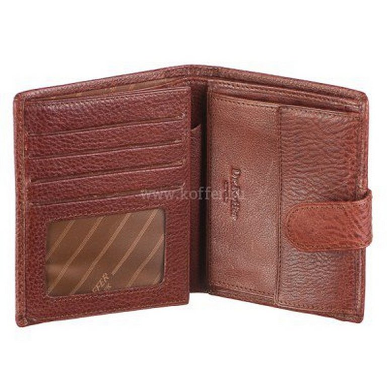 Портмоне Dr.Koffer с отдел. для вод.прав и ручкой (кожа), коньяк