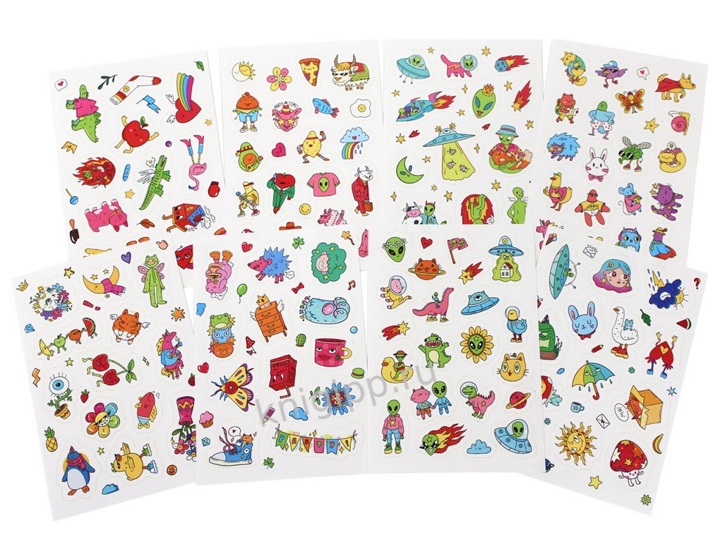 Набор наклеек  8 листов, "Super-стикеры" ПРОФ-пресс