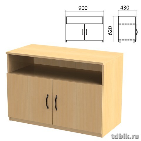 Тумба для оргтехники 2 двери "Канц" 900*430*620мм, цвет бук