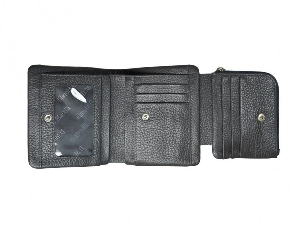 Портмоне D.Morelli женское "Тефия" малое,  нат. кожа, серое