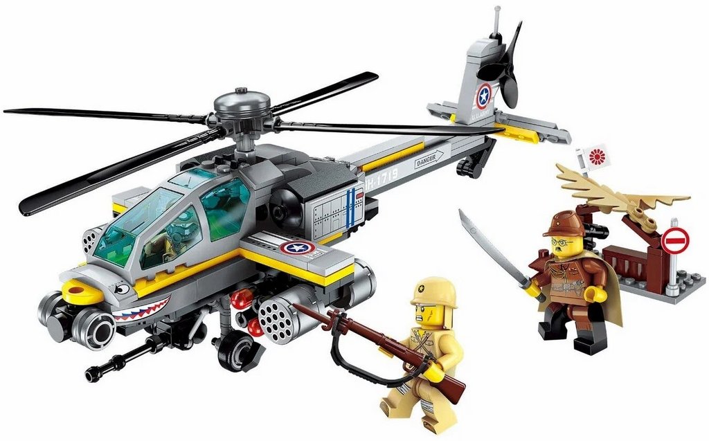 Конструктор пластиковый 280 дет. "Рейд вертолета Апачи" (3+) Qman