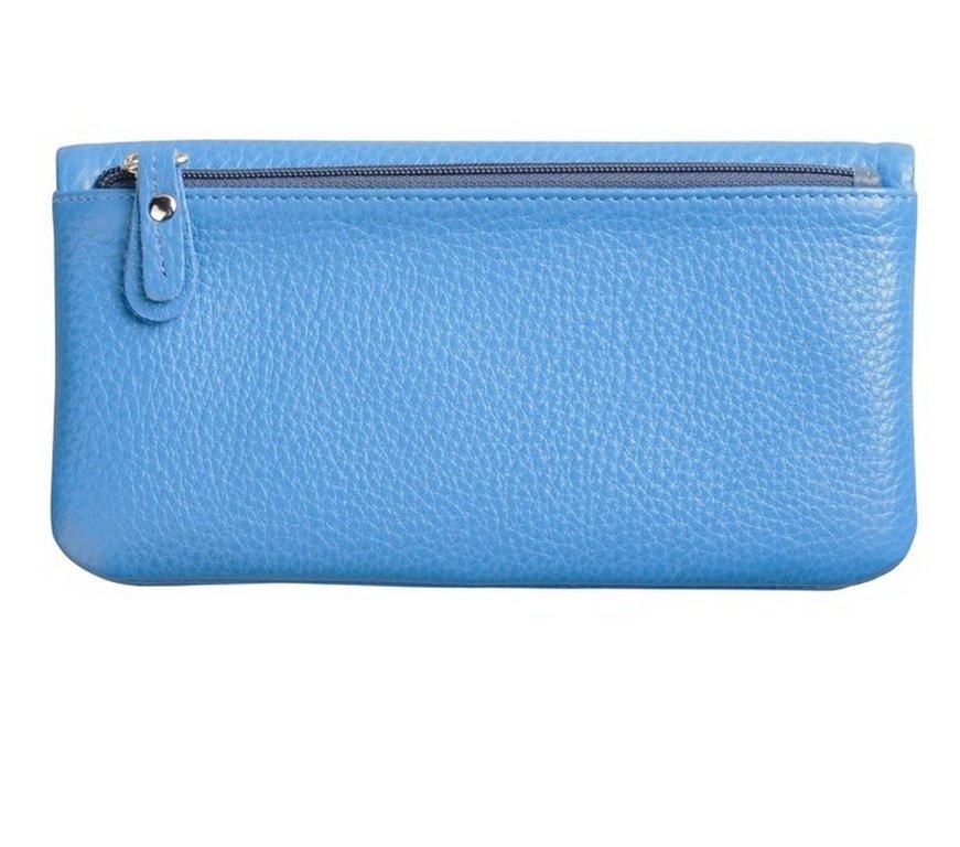 Портмоне D.Morelli женское "Бриенна" большое, нат. кожа,  цвет голубой