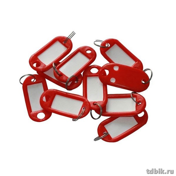 Брелок для ключей длина 50 мм, инфо-окно 35*15 мм, цвет красный