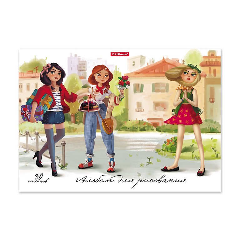 Альбом для рисования А4 30л. на клею "Девочки-красавицы"