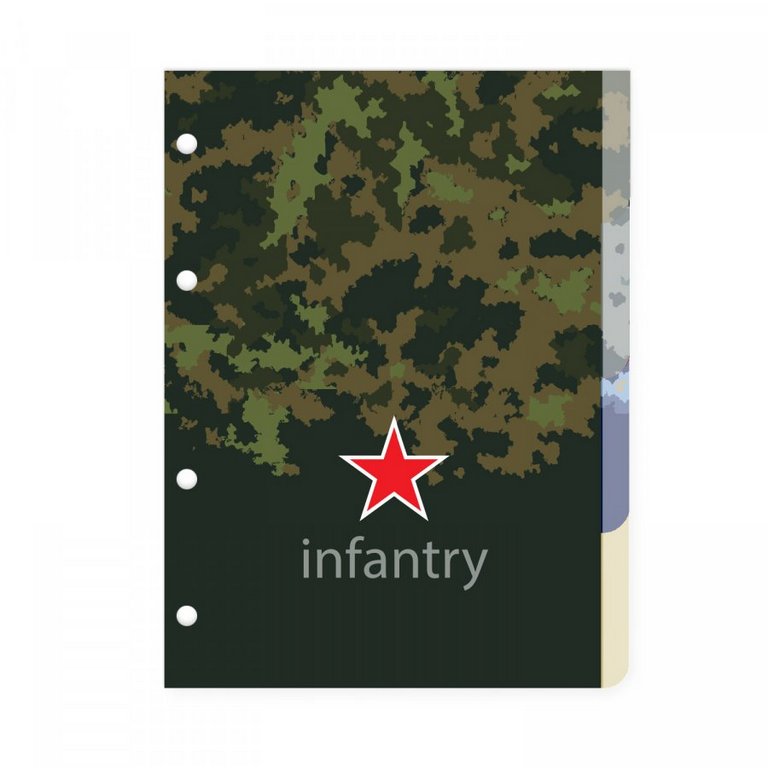 Разделители для тетради на кольцах А5 4л. "Милитари"