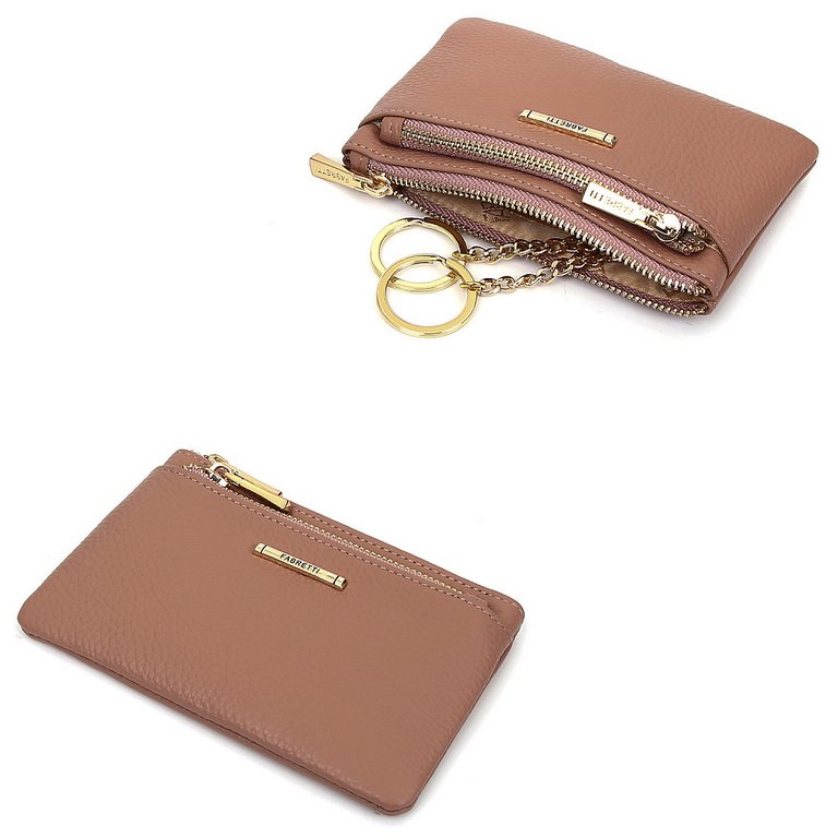 Портмоне FABRETTI женское, нат. кожа, 13,5*9*0,5см,  темно-розовый