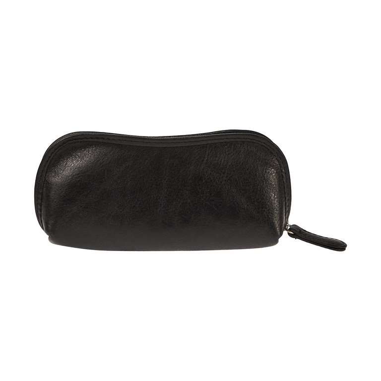 Футляр для очков Dr.Koffer, 7*15*3см, нат. кожа, на молнии, черный