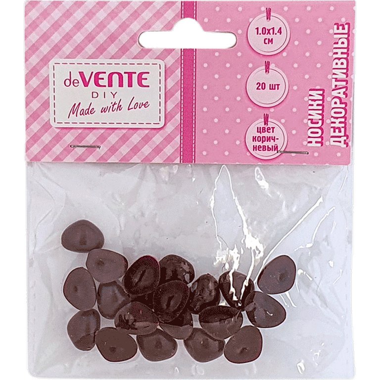 Декоративные элементы "Носики" 10x14 мм, 20 шт/уп, коричневые deVENTE