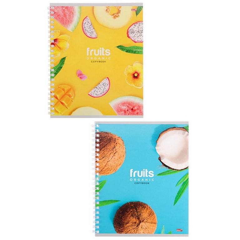 Тетрадь 48 лист кл. А5 на гребне Profit "ВКУСНЫЕ ФРУКТЫ" цвет. мелов. обл.