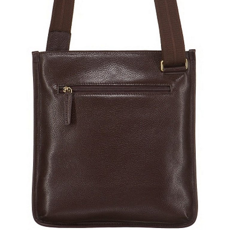 Сумка мужская Dr.Koffer 30*28*4 см, нат. кожа, на плечевом ремне, коричневая