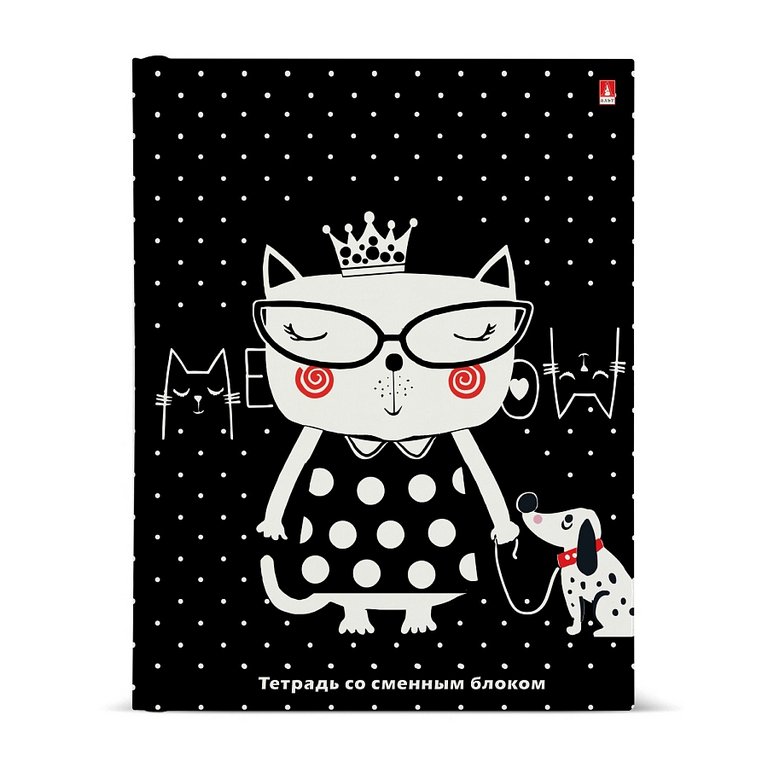 Тетрадь 160 лист кл. А5 на кольцах со сменным блоком "GINZA CATS"