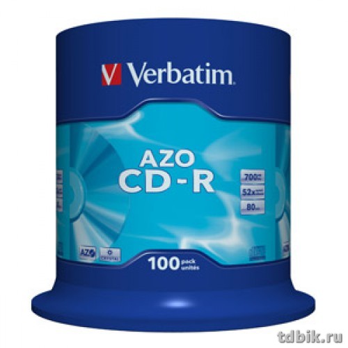 Диск CD-R cake box 100шт/уп Verbatim 700Mb