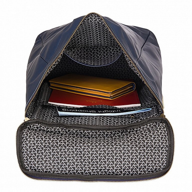 Рюкзак женский Dr.Koffer 32X38X15 см, нат.кожа,  синий