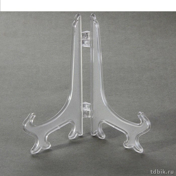 Подставка под сувенирную тарелку  9,5*13,5 см, пластик прозрачный